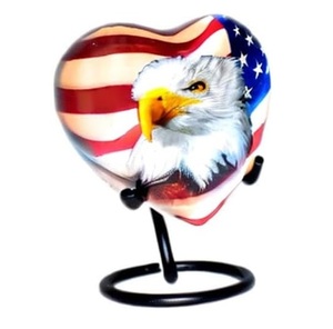 Distinctive Aluminum Heart Shape Memorial <b>Ash</b> <b>Keepsake</b> Urn Tribute Holder Designed With Secure Decorative Lid Style - Product Image 1