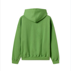 เสื้อฮู้ดสีเขียวล้วนสำหรับผู้ชาย แบบสั่งทำพิเศษ ทรงโอเวอร์ไซส์ มีกระเป๋า ดีไซน์ลำลอง ใส่ได้ในฤดูใบไม้ร่วง แขนเสื้อปกติ ผ้าถักขนแกะ - Product Image 2