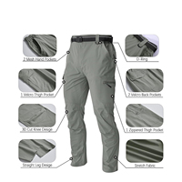 Pantalon de randonnée léger et imperméable 10 000 mm pour homme, avec fermeture éclair, en coton élastique, résistant à l'usure, respirant et à séchage rapide pour l'automne