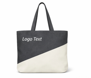 Custom Logo Canvas Tote <b>Bag</b> <b>Large</b> Size Two-Tone Design <b>Shoulder</b> Handle Shopping <b>Bag</b> Daily Use - Product Image 1