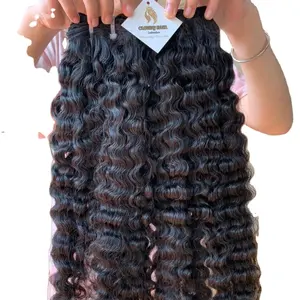 黒人女性のためのバージンビルマの髪の最高品質の二重描画ナチュラルキンキーカーリーヘア織り