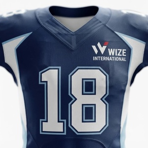 เสื้อฟุตบอลอเมริกัน WIZE INTERNATIONAL สำหรับผู้ชาย แบบไม่มีแขน คอวี ระบายเหงื่อได้ดี ทรงพอดีตัว ลายพิมพ์แบบ Sublimated 18 แบบ - Product Image 3