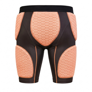 Custom Adult American Football Coral red Padded Compression Shorts Polyester Sports Gear apparel shockproof <b>foam</b> <b>pads</b> Athletic - Product Image 2