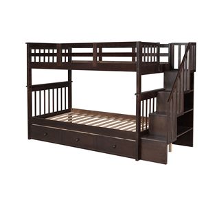 Letto a castello singolo/singolo Espresso con tre cassetti per cameretta bambini o dormitorio LP000309AAP (Vecchio SKU) - Product Image 5