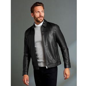 Men's Premium <b>Leather</b> <b>Jacket</b> Breathable Quick Dry Stand Collar Full Zip Casual Regular Fit Durable <b>Winter</b> Outerwear - Product Image 3