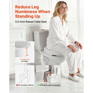 Rialzo per Sedile WC con Capacità di Carico di 300 Libbre, Altezza di Sollevamento di 3,5 Pollici, Apertura Allargata per la Sicurezza in Bagno - Product Image 2