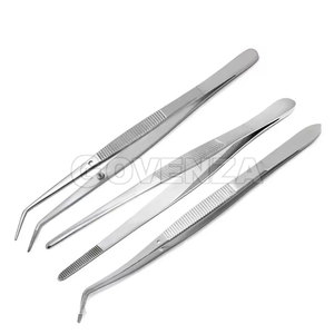 Lot de 3 outils dentaires manuels réutilisables, pinces à dissection médicale, pinces à tissus, en acier inoxydable, avec poignée ergonomique - Product Image 2
