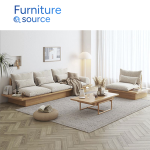 Canapé en bois moderne de haute qualité coussins gris OEM/ODM fabricant Vietnam usine salon durable - Product Image 2