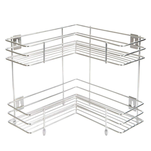 Estante Esquinero de Acero Inoxidable, Forma de L, Cromado Pulido, Multiusos, Organizador de Esquina para Cocina y Baño, Ahorro de Espacio - Product Image 2