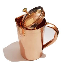 Jarra de cobre con acabado antiguo para servir bebidas, promover el metabolismo y la pérdida de peso, para exportación mundial desde India. - Product Image 1