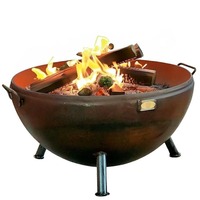 Brasero artisanal en cuivre, bol chauffant extérieur, centre de table en métal fait main, élégante décoration de patio pour résidences haut de gamme