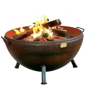 Brasero artisanal en cuivre, bol chauffant extérieur, centre de table en métal fait main, élégante décoration de patio pour résidences haut de gamme - Product Image 1
