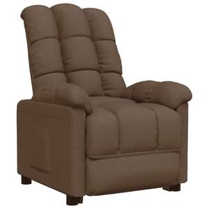 Fauteuil inclinable en tissu 100% polyester, couleur marron standard, avec éléments en contreplaqué et en fer - Product Image 2