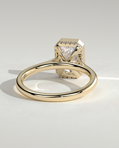 Anillo de Compromiso de Oro Sólido de 14K con Diamante Cultivado en Laboratorio de Corte Radiante de 3CT, Anillo de Boda con Halo Oculto y Engaste de Bisel - Product Image 4