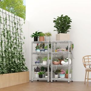"70.87" H 8-Tier Heavy Duty <b>Plastic</b> Wire Shelving <b>Unit</b> 1344LBS NSF Metal <b>Shelves</b> Storage with Wheels Adjustable for Garage" - Product Image 5