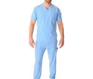 Medical <b>Scrubs</b> <b>Set</b> Nursing Uniform Comfortable Breathable Fabric Unisex Hospital Doctor Clinic Workwear - Product Image 1