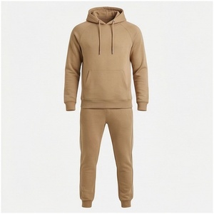 Ensemble de survêtement kaki pour homme, manches longues, à capuche, couleur unie, respirant, coupe décontractée, vêtements d'automne - Product Image 1