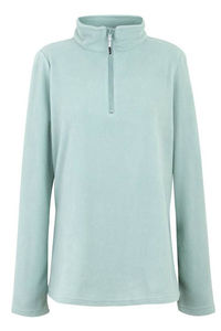 Sudadera de golf para mujer de forro polar verde claro con media cremallera, manga larga, cuello alto, informal, para otoño - Product Image 5