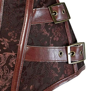 Corset en cuir véritable au design élégant marron, matériau de qualité supérieure, fabriqué en cuir, disponible en différentes tailles, corsets pour femmes, OEM - Product Image 5