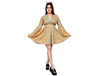 Robe nuisette en soie écologique taille unique pour l'été, motif floral à pois mignon, style coréen Y2K bohème, douce, lavable, tissée, naturelle