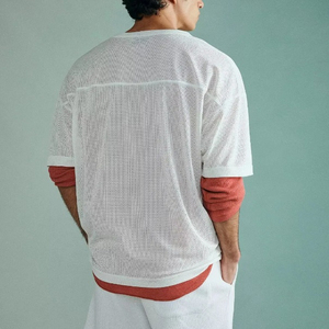 เสื้อบาสเก็ตบอลตาข่ายสำหรับผู้ชายหมายเลข 44 คอกลมแขนยาวทรงหลวมระบายอากาศได้ดีชุดกีฬาโพลีเอสเตอร์ทุกฤดูกาล - Product Image 3