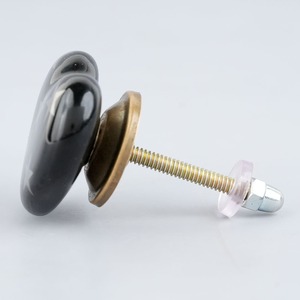 Boutons en céramique faits à la main en gros, poignées de porte et tirants de tiroir en forme de cœur et d'étoile noirs, quincaillerie en vrac pour fabricants - Product Image 3
