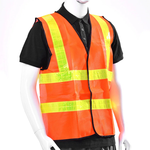 Chaleco de Seguridad para Hombre, 100% Poliéster, Transpirable, Ligero, con Múltiples Bolsillos, Cierre de Seguridad, Alta Visibilidad - Product Image 1