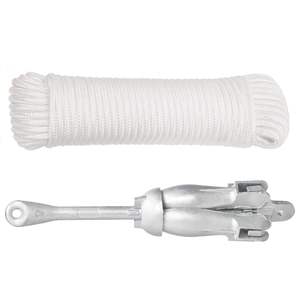 Ancre pliante en fonte galvanisée à chaud de 17,6 lb avec corde, ancre de bateau argentée - Product Image 2