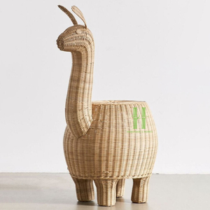 BEST WHOLESALE Eco-Friendly Rattan Animal Shape <b>Storage</b> <b>Basket</b> Handmade Wicker Decorative <b>Basket</b> for Kids Room Toy <b>Storage</b> - Product Image 1