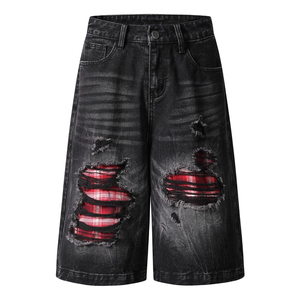 Shorts en jean baggy personnalisés pour hommes, style vintage, coupe ample, streetwear, hip-hop, vente en gros, shorts de skateboard, vêtements pour hommes - Product Image 1