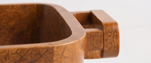 Cuenco de Servir Rectangular de Madera de Mango con Acabado en Nogal, Resistente, con Asas de Madera Tallada - Product Image 5