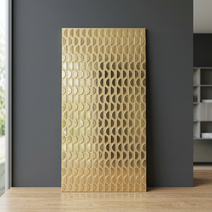 300x600 30x60 12x24 Highlighter Firebrick Ceramic Wall <b>Mirror</b> 3D Effect Golden Silver Glossy Glazed Tiles for Hall - Product Image 3