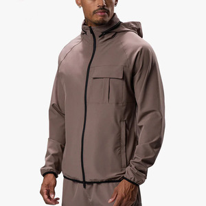 ชุดวอร์มซิปโพลีเอสเตอร์แบบขายส่ง OEM รับทำโลโก้ตามสั่ง ชุดกีฬาผู้ชาย ชุดออกกำลังกาย 2 ชิ้น ทรงสลิมฟิต - Product Image 2