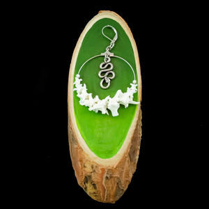 ต่างหูกระดูกธรรมชาติ งานฝีมือช่างฝีมือ - Product Image 3
