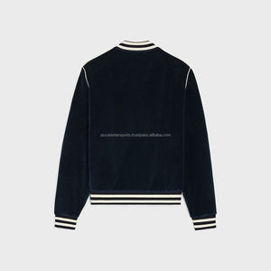 Veste bomber pour femme et homme, manteau noir en satin, costumes haut de gamme, robe de soirée, veste universitaire en velours pour homme - Product Image 4