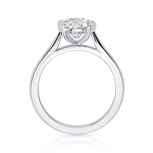 Anillo de Compromiso Solitario con Diamante Cultivado en Laboratorio de Corte Brillante Redondo de 2.30CT, Media Engaste, Oro Blanco, Joyería Fina para Novia, Venta al Por Mayor - Product Image 4