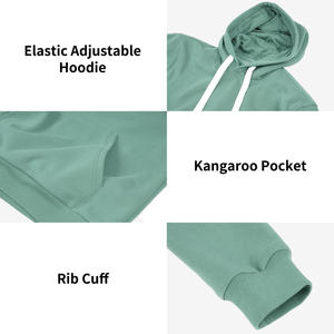 Conjunto Deportivo Unisex con Capucha Verde, 100% Algodón, Corte Regular, Color Sólido, Ropa Casual con Bolsillos Laterales y Cintura Elástica - Product Image 6