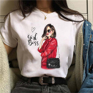 T-shirt imprimé décontracté pour femmes, manches courtes, respirant, en coton doux, léger, confortable, à la mode - Product Image 6