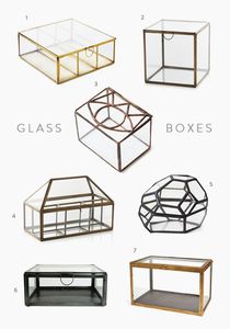 Metal & Glass Octagonal Jewellery Box in Gold - Product Image 6