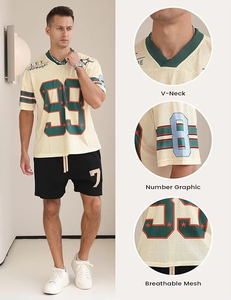 Camisetas Personalizadas para Hombre, Malla Transpirable, Cuello en V, Diseño Gráfico con Número, Manga Corta, Ropa Deportiva, Uniformes de Equipo, Venta al Por Mayor, EE. UU. - Product Image 5