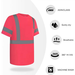 Polo de travail haute visibilité personnalisé à manches courtes en polyester respirant certifié CE anti-plis pour la construction – Vente en gros - Product Image 4