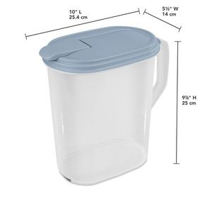เหยือกพลาสติกใสขนาด 1 แกลลอน 4 แพ็ค พร้อมฝาปิดแบบพลิกสีฟ้าอ่อน - Product Image 4