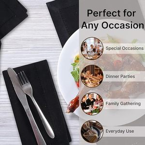 Serviettes de table en coton 18 x 18 pouces, douces, absorbantes et confortables - Idéales pour les événements et un usage régulier - Noir - Product Image 2