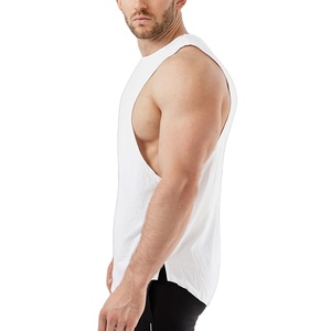 YITE High Quality Oversized Running Sweat Muscle Tank Top for Men Custom Logo Cotton Blank Sleeveless Sports Gym T-Shirt - Product Image 2