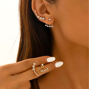 ต่างหูรูปกุญแจชุบทองคำสีกุหลาบสำหรับผู้หญิงสุดหรู - Product Image 1