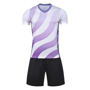 Conjunto de Camiseta de Fútbol Personalizada para Hombre, Blanca, Azul y Amarilla, con Estampado Sublimado, Manga Corta, Cuello Redondo, Transpirable, de Poliéster, para Equipo, con OEM - Product Image 3