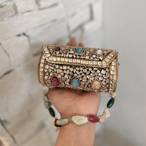 Handcrafted Plated Mosaic Clutch <b>Sling</b> <b>Bag</b> with <b>Waterproof</b> Metal Bohemian Letter Design Winter Fashion Women's Gifts - Product Image 4