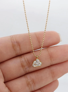 Collier pendentif en zircone cubique en forme de cœur, plaqué or 18 carats, chaîne à perles en alliage, bijoux classiques pour tous les jours, unisexe - Product Image 2