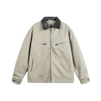 Vente directe d'usine, veste de travail vintage pour hommes, style streetwear printemps, style rétro, logo personnalisé, veste zippée pour hommes