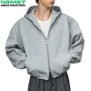 Chaqueta con capucha y cuello alto para hombre, con cremallera completa, resistente a la intemperie, capa exterior de punto grueso, forro polar, uniforme activo. - Product Image 6